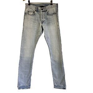 Saint Laurent Paris D18 M/SL-LW Indigo Slim Denim Jeans Buttons Size 30